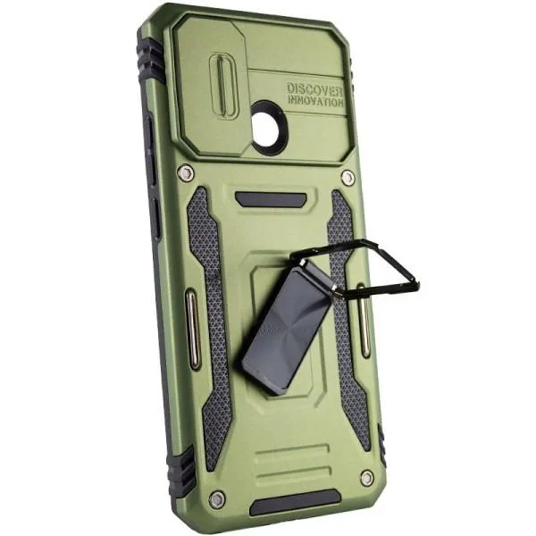 Ударопрочный чехол Camshield Army Ring для Xiaomi Redmi 10C — Оливковый — фото 3