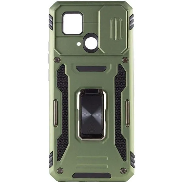 Ударопрочный чехол Camshield Army Ring для Xiaomi Redmi 10C — Оливковый — фото 4