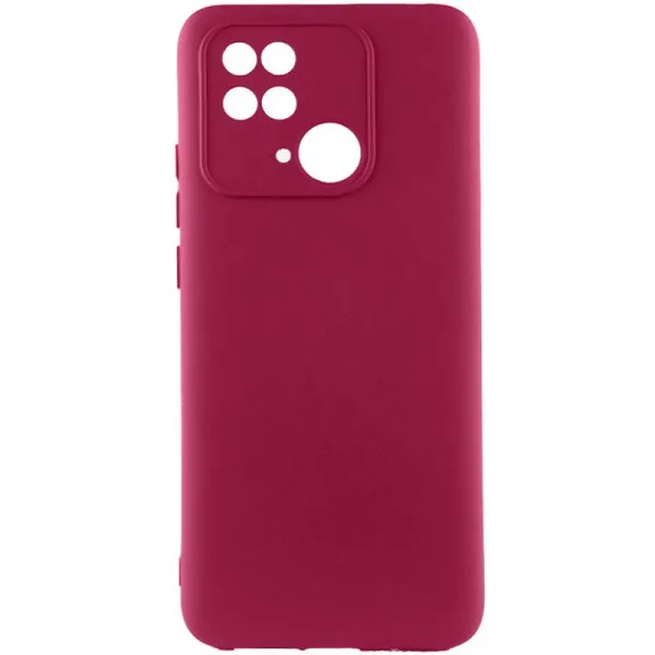Чохол Silicone Cover Ummi Lakshmi Full Camera (AA) для Xiaomi Redmi 10C — Бордовий