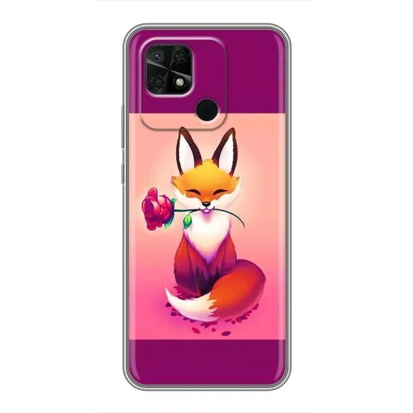 Чехол с принтом «Лисичка с розочкой» для Xiaomi Redmi 10C