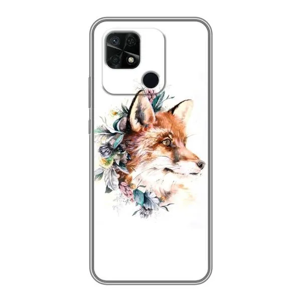 Чехол с принтом «Лисичка в цветочках» для Xiaomi Redmi 10C
