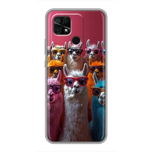 Чехол с принтом «Ламы в очках» для Xiaomi Redmi 10C