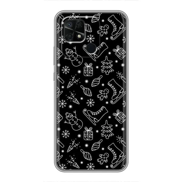 Чехол с принтом «Новогодний фон» для Xiaomi Redmi 10C
