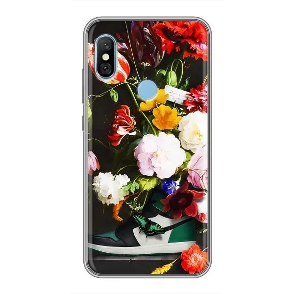 Чохол з принтом «Nike цветы» для Xiaomi Redmi 6 pro