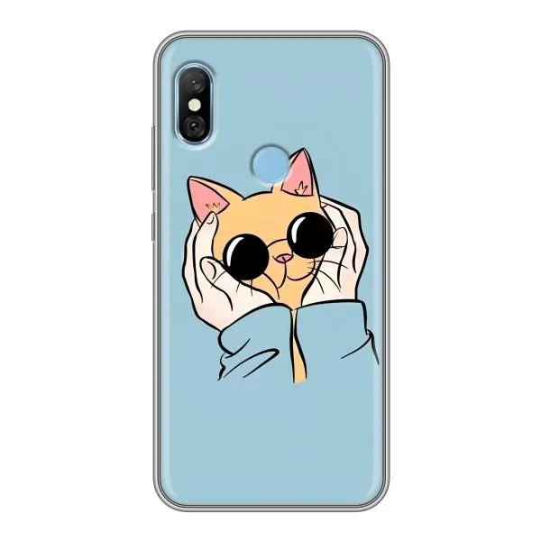 Чехол с принтом «Котик в очках» для Xiaomi Redmi 6 pro
