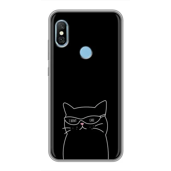 Чехол с принтом «Равнодушный кот» для Xiaomi Redmi 6 pro