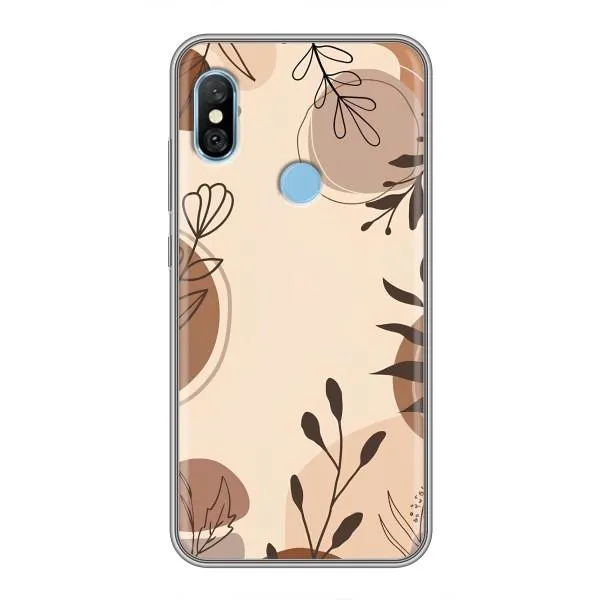 Чехол с принтом «Коричневые цветы» для Xiaomi Redmi 6 pro