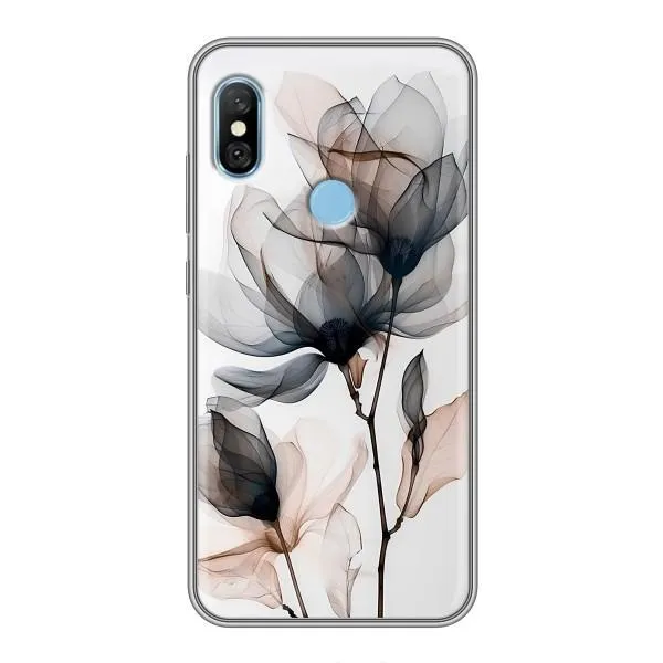 Чехол с принтом «Цветы на белом» для Xiaomi Redmi 6 pro
