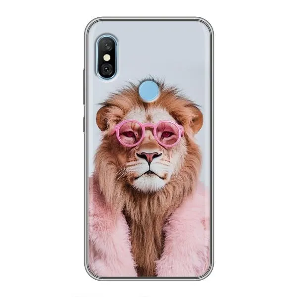 Чехол с принтом «Лев в очках» для Xiaomi Redmi 6 pro