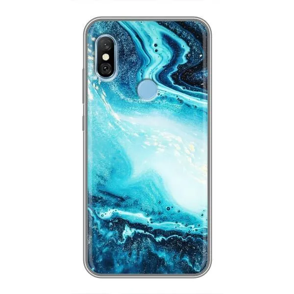 Чехол с принтом «Голубой мрамор» для Xiaomi Redmi 6 pro