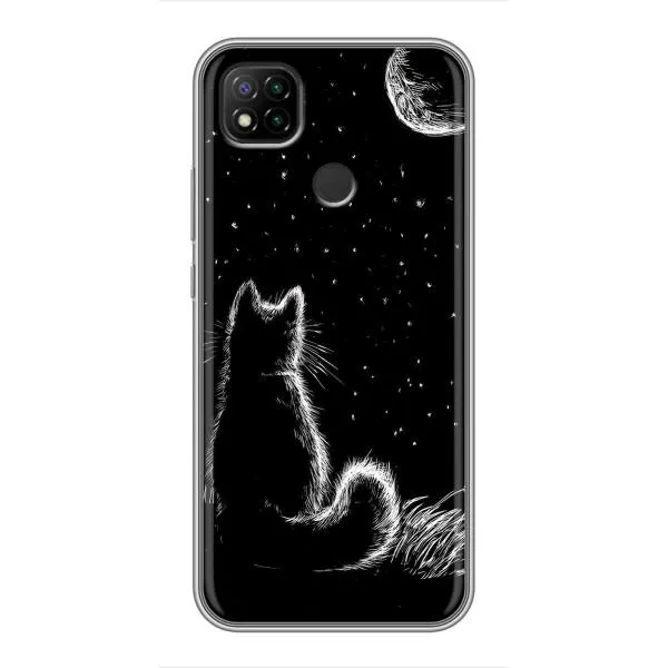 Чехол с принтом «Котик и луна» для Xiaomi Redmi 9c