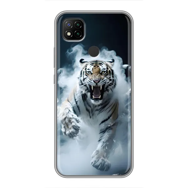 Чохол з принтом «Білий тигр у диму» для Xiaomi Redmi 9c