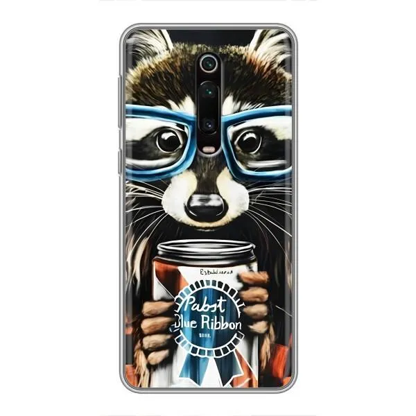 Чехол с принтом «Енот с банкой» для Xiaomi Redmi K20