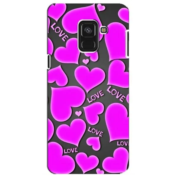 Чехол с принтом «Pink hearts» для Samsung Galaxy A8 Plus 2018 (A730F)