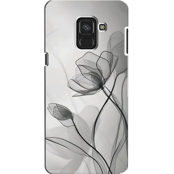 Чохол з принтом «Чорні квіти» для Samsung Galaxy A8 2018 (A530F)