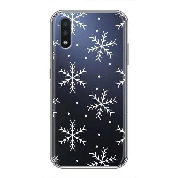 Чехол с принтом «Белые снежинки» для Samsung Galaxy A01 Core