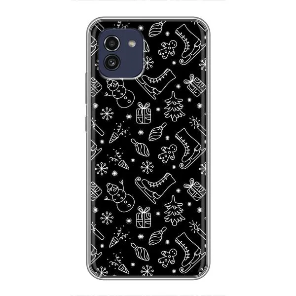 Чехол с принтом «Новогодний фон» для Samsung Galaxy A03 (A035)
