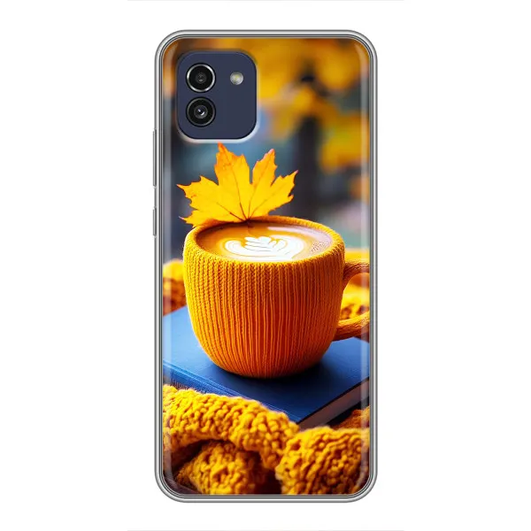 Чехол с принтом «Кофе на желтом пледе» для Samsung Galaxy A03 (A035) Чехол с принтом «Кофе на желтом пледе» для Samsung Galaxy A03 (A035)