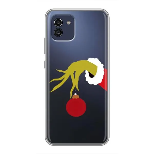Чехол с принтом «Гринч с игрушкой» для Samsung Galaxy A03 (A035)