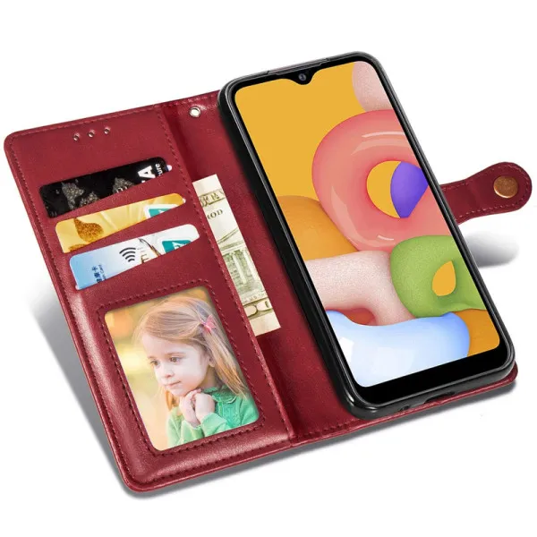 Шкіряний чохол-книжка GETMAN Gallant (PU) для Samsung Galaxy A04 — Червоний — фото 5 Шкіряний чохол-книжка GETMAN Gallant (PU) для Samsung Galaxy A04 — Червоний — фото 5
