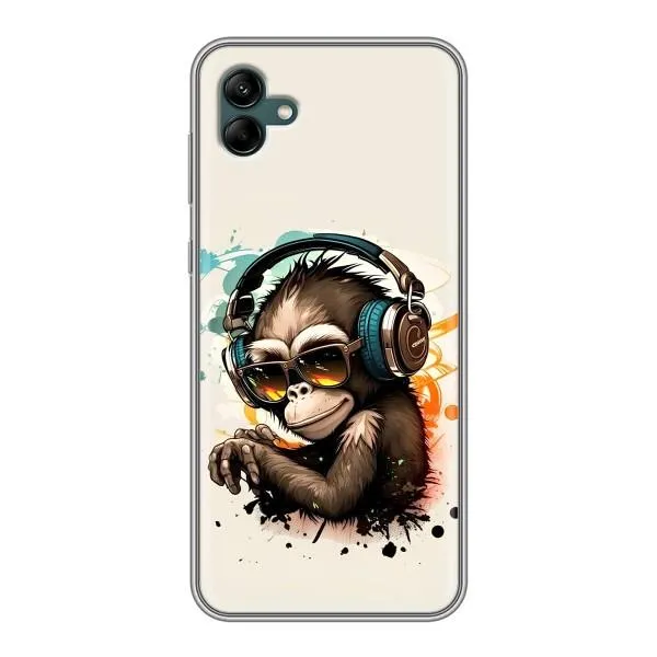Чехол с принтом «Макака в наушниках» для Samsung Galaxy A04