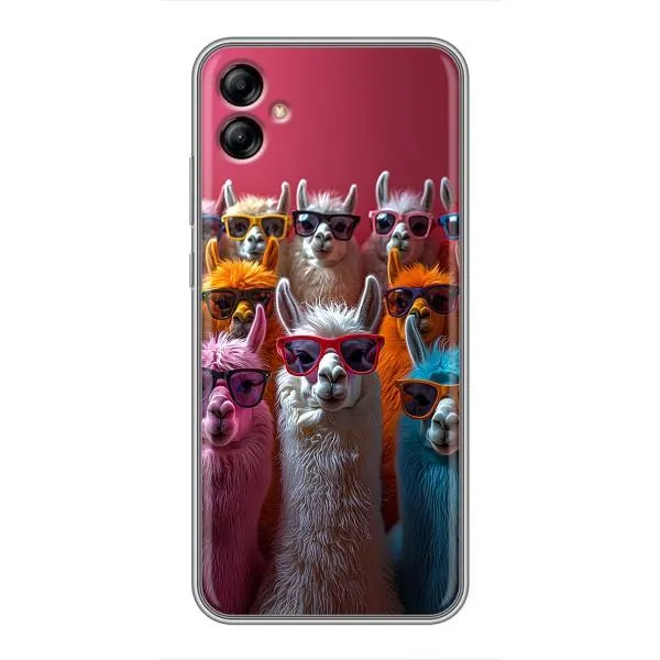 Чехол с принтом «Ламы в очках» для Samsung Galaxy A04e (A042)