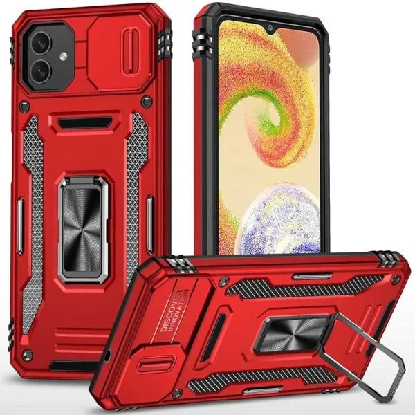 Ударопрочный чехол Camshield Army Ring для Samsung Galaxy A05 — Красный — фото 1