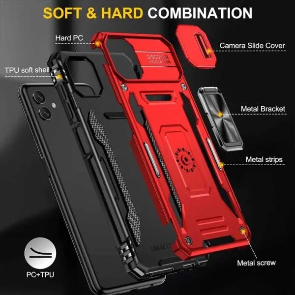 Ударопрочный чехол Camshield Army Ring для Samsung Galaxy A05 — Красный — фото 2