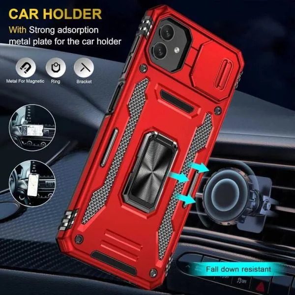 Ударопрочный чехол Camshield Army Ring для Samsung Galaxy A05 — Красный — фото 3