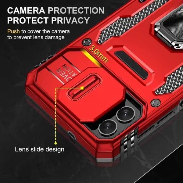 Ударопрочный чехол Camshield Army Ring для Samsung Galaxy A05 — Красный — фото 4