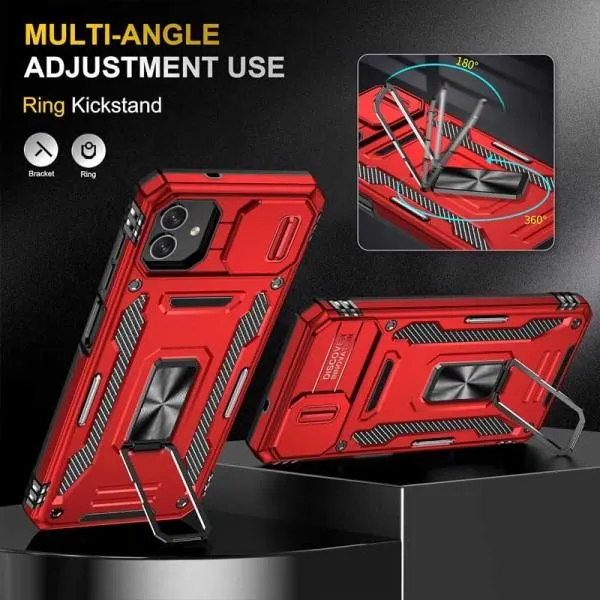Ударопрочный чехол Camshield Army Ring для Samsung Galaxy A05 — Красный — фото 5