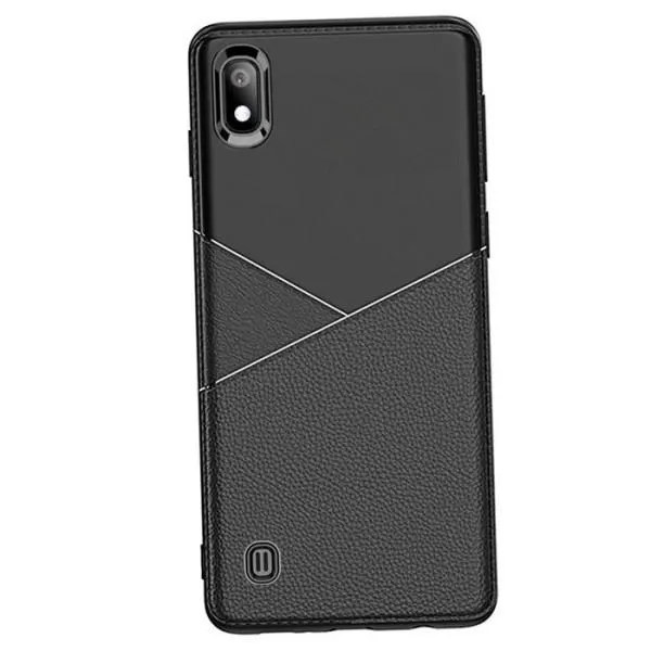 Бампер зі штучною шкірою для Samsung A10 — Чорний