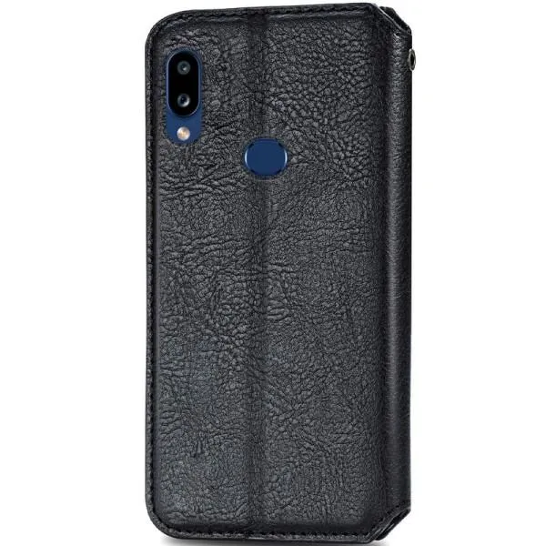 Кожаный чехол-книжка GETMAN Cubic (PU) для Samsung Galaxy A10s — Черный — фото 2