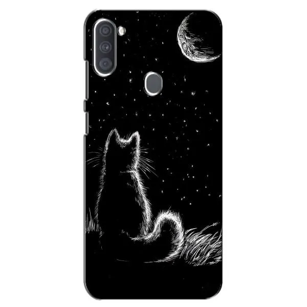 Чехол с принтом «Котик и луна» для Samsung Galaxy A11 (A115)