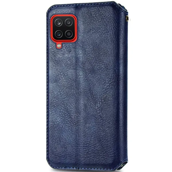 Кожаный чехол-книжка GETMAN Cubic (PU) для Samsung Galaxy A12 / M12 — Синий — фото 2
