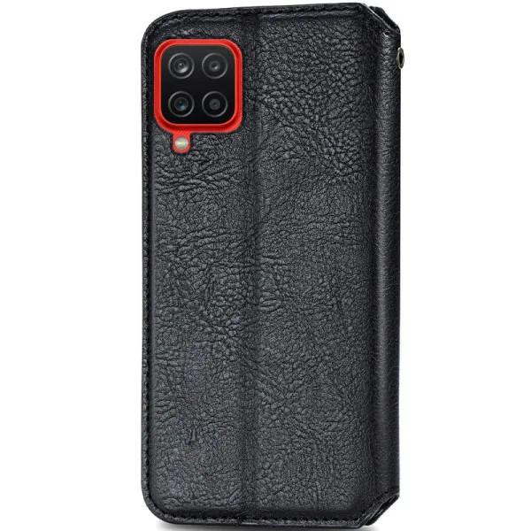Кожаный чехол-книжка GETMAN Cubic (PU) для Samsung Galaxy A12 / M12 — Черный — фото 2 Кожаный чехол-книжка GETMAN Cubic (PU) для Samsung Galaxy A12 / M12 — Черный — фото 2