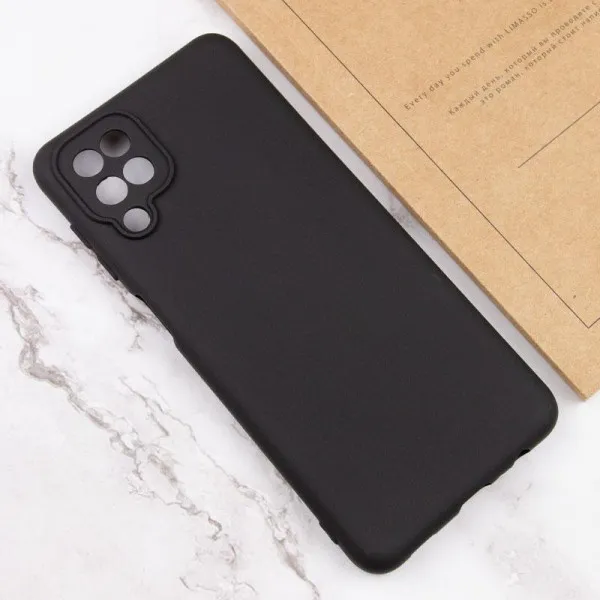 Чехол TPU GETMAN Liquid Silk Full Camera для Samsung Galaxy A12 — Черный — фото 3