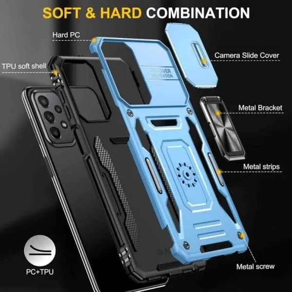 Ударостійкий чохол Camshield Army Ring для Samsung Galaxy A13 4G / A04s — Блакитний — фото 3 Ударостійкий чохол Camshield Army Ring для Samsung Galaxy A13 4G / A04s — Блакитний — фото 3