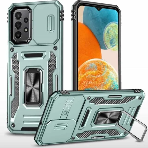 Ударостійкий чохол Camshield Army Ring для Samsung Galaxy A13 4G / A04s — Зелений — фото 1