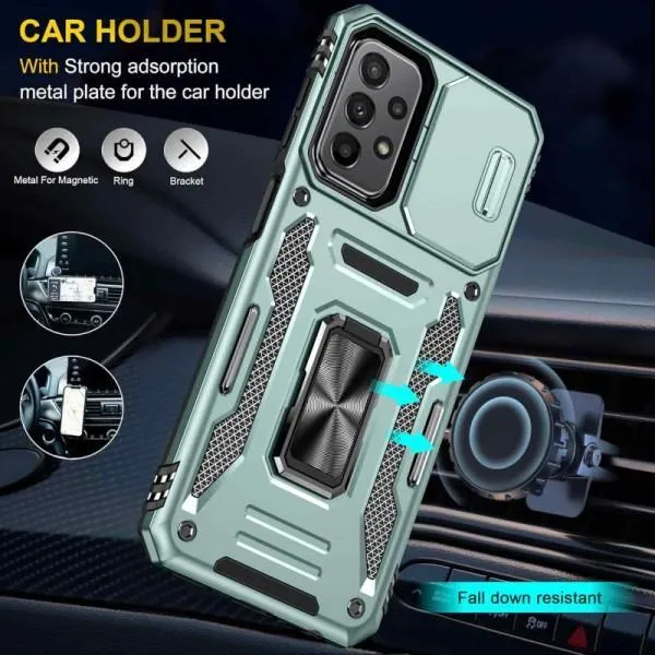 Ударостійкий чохол Camshield Army Ring для Samsung Galaxy A13 4G / A04s — Зелений — фото 3