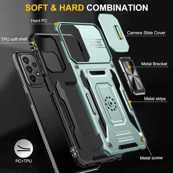 Ударостійкий чохол Camshield Army Ring для Samsung Galaxy A13 4G / A04s — Зелений — фото 4