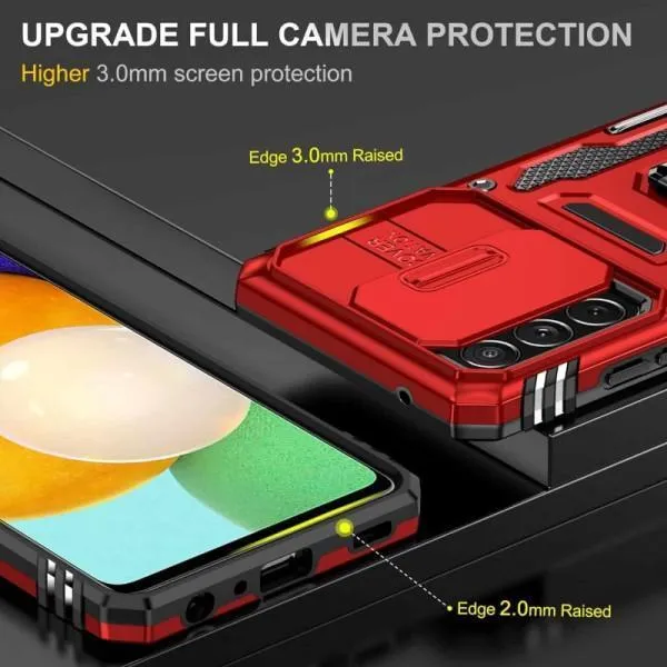 Ударостійкий чохол Camshield Army Ring для Samsung Galaxy A13 4G / A04s — Червоний — фото 2