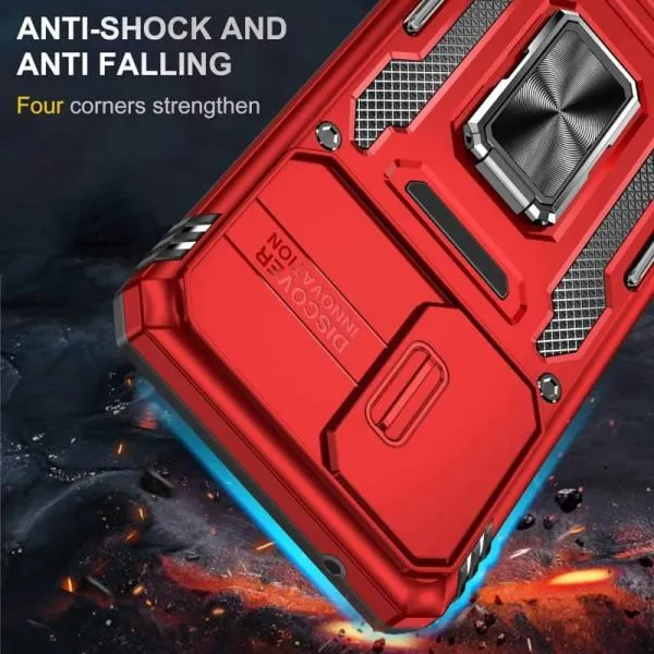 Ударостійкий чохол Camshield Army Ring для Samsung Galaxy A13 4G / A04s — Червоний — фото 3