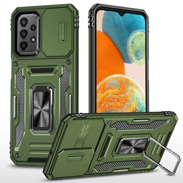 Ударостійкий чохол Camshield Army Ring для Samsung Galaxy A13 4G / A04s — Оливковий — фото 1