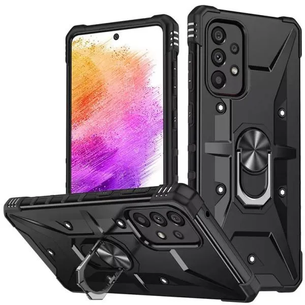 Ударостійкий чохол Pathfinder Ring для Samsung Galaxy A13 4G / A23 4G / M13 4G / M23 5G / A04s — Чорний — фото 1 Ударостійкий чохол Pathfinder Ring для Samsung Galaxy A13 4G / A23 4G / M13 4G / M23 5G / A04s — Чорний — фото 1
