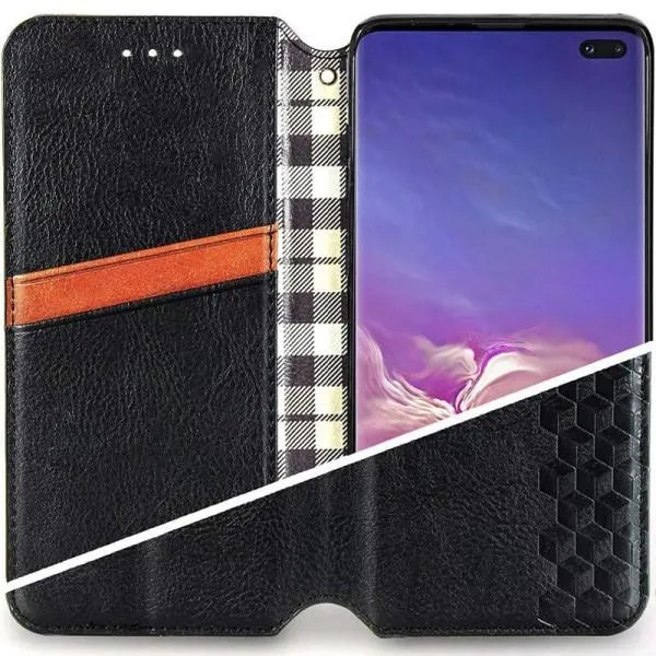 Шкіряний чохол-книжка GETMAN Cubic (PU) для Samsung Galaxy A13 4G — Чорний — фото 4 Шкіряний чохол-книжка GETMAN Cubic (PU) для Samsung Galaxy A13 4G — Чорний — фото 4