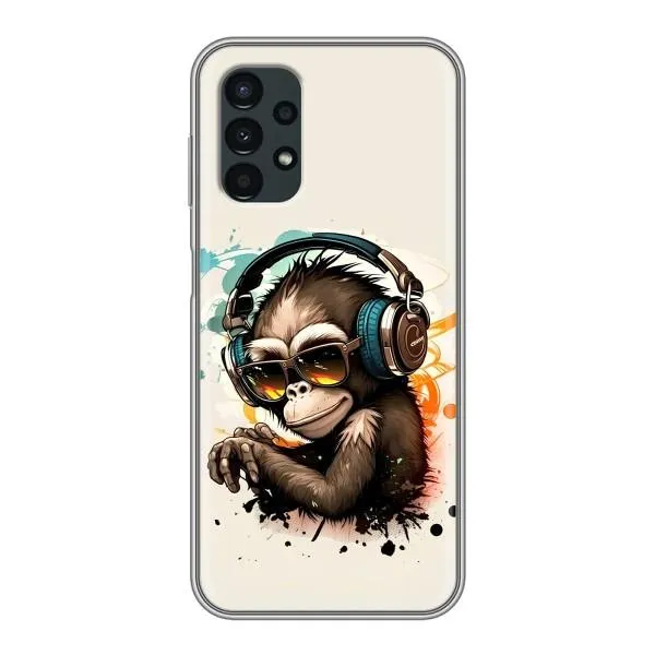 Чехол с принтом «Макака в наушниках» для Samsung Galaxy A13 (4G)
