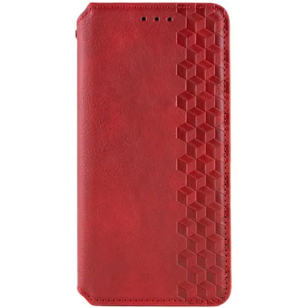 Кожаный чехол-книжка GETMAN Cubic (PU) для Samsung Galaxy A16 4G/5G — Красный — фото 1