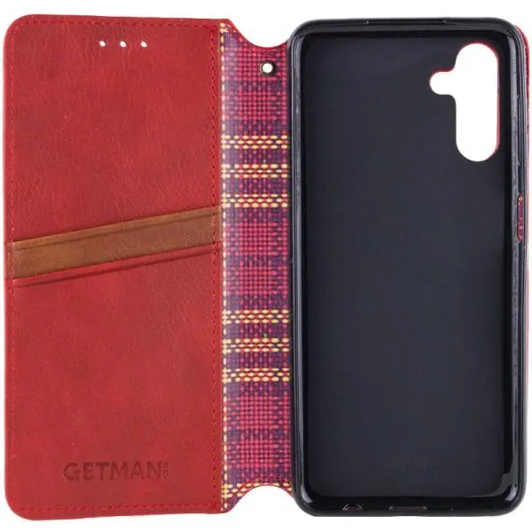 Кожаный чехол-книжка GETMAN Cubic (PU) для Samsung Galaxy A16 4G/5G — Красный — фото 3