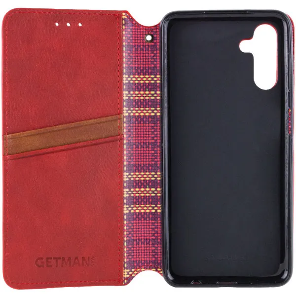 Кожаный чехол-книжка GETMAN Cubic (PU) для Samsung Galaxy A16 4G/5G — Красный — фото 3 Кожаный чехол-книжка GETMAN Cubic (PU) для Samsung Galaxy A16 4G/5G — Красный — фото 3